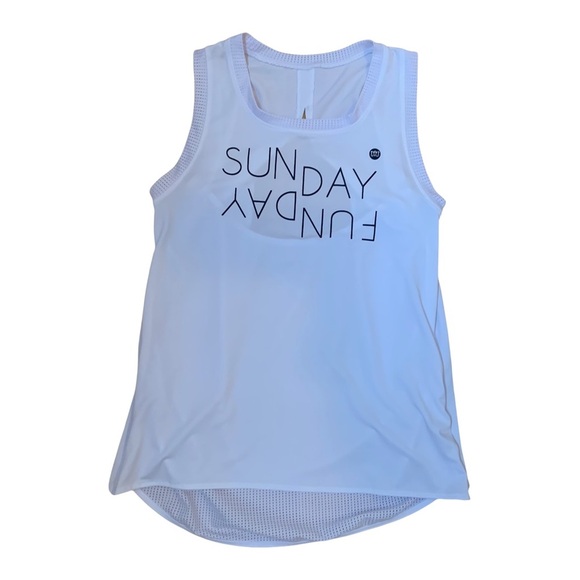 Running Workout Tank Top White Mesh Split Back Size S - Picture 1 of 8
